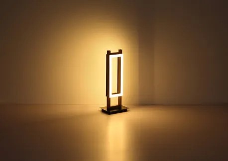 Globo 67266W Fali lámpa fém fekete matt, MDF sötétbarna, műanyag fehér, SzxM: 135x450mm, Mélység: 75mm, tartozék: LED 10W 230V, 1050lm forrás, 400lm kimenet, 3000K