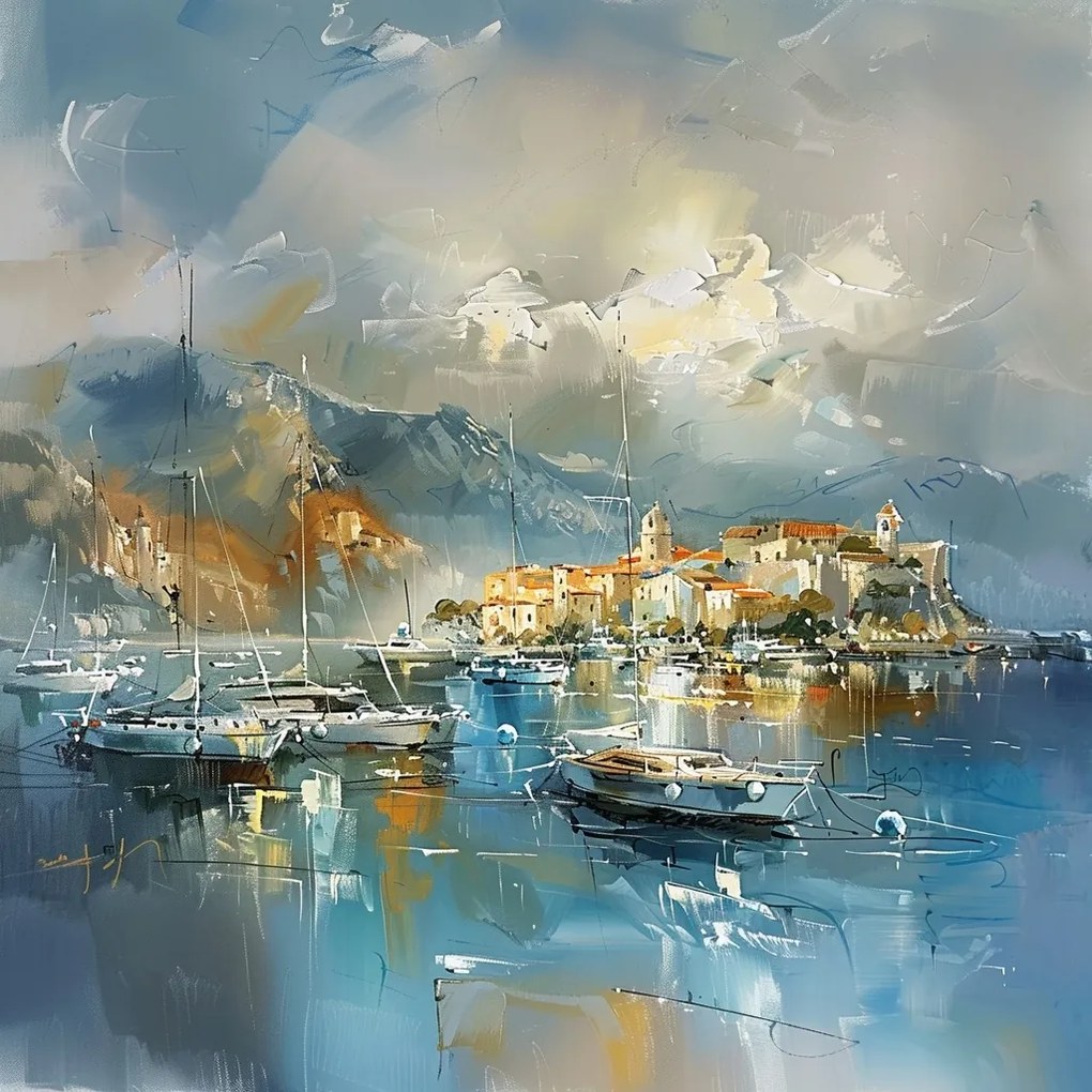 Vászonkép Canvas Város Horvátország Tenger Marina Port Jacht 80x80