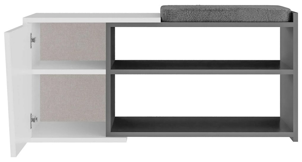 Cipőtároló Fiona Bench - Anthracite, White
