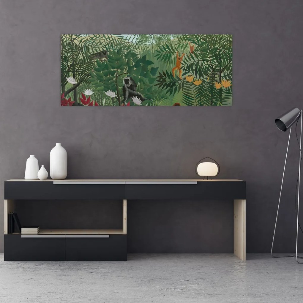 Kép - Henri Rousseau, Tropical Forest with Monkeys, reprodukciók (120x50 cm)