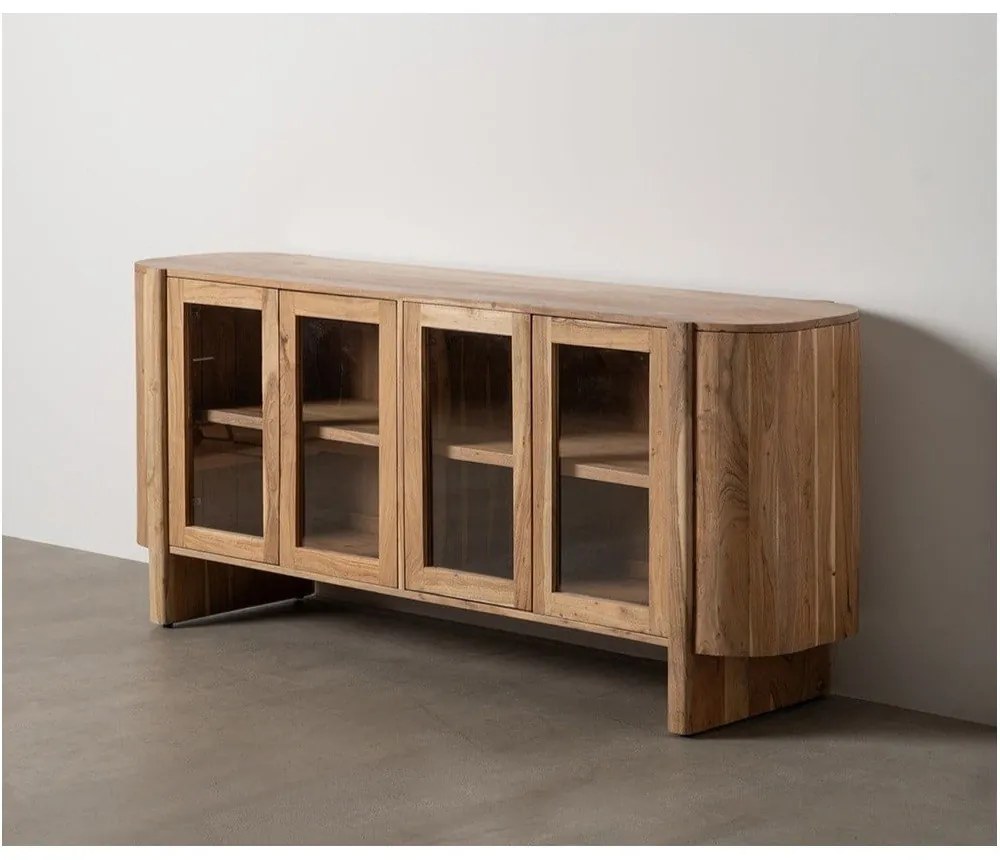 Natúr színű akácfa tálalószekrény 180x80x40 cm Creel – Ixia