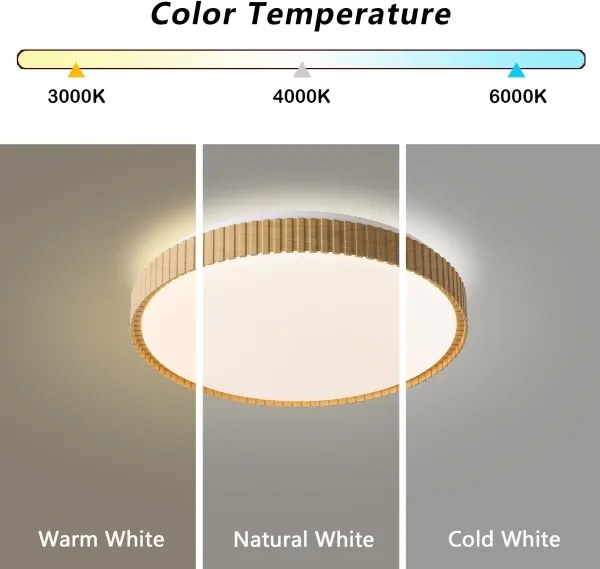 Brilagi-LED Fényerőszabályozható mennyezeti lámpa CORVO LED/72W/230V 3000-6000K fa dekor átm. 50 cm + távirányító