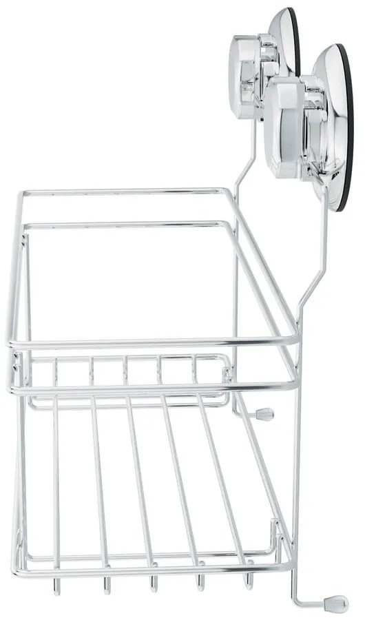 Ezüstszínű öntapadós fém fürdőszobai polc Bestlock Bath – Compactor