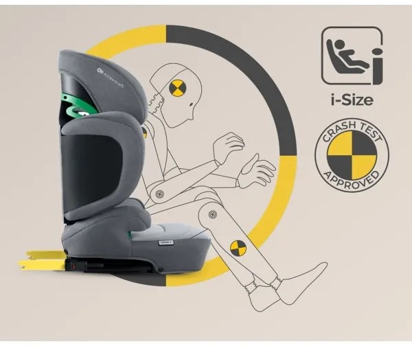KINDERKRAFT SELECT - Autósülés XPAND 2 i-Méret (100-150 cm) Premium Rakéta szürke