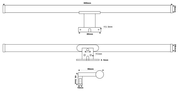 Top Light - LED fürdőszobai tükörmegvilágítás OREGON LED/9W/230V 60 cm IP44