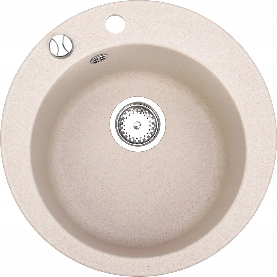 Gránit Mosogató Konyhai mosogató kerek egymedencés Rado bézs