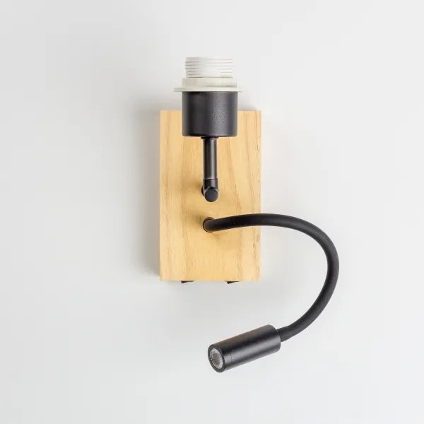 BRILAGI - LED Flex. lámpa BOBO WOOD 1xE27/25W/230V + LED/3W tölgy/fekete/fehér/mézszínű