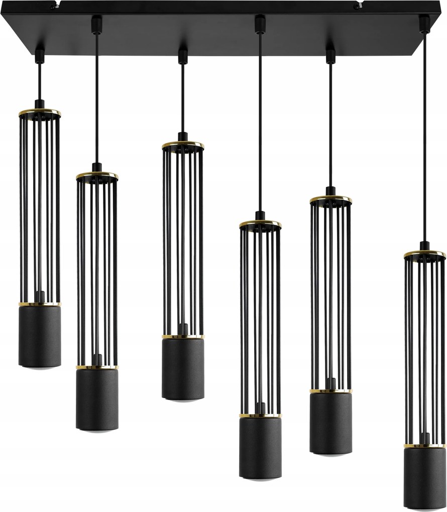 Led Mennyezeti Lámpa Lógó Cső Csillár Loft Asztal Felett Sziget Fekete-arany