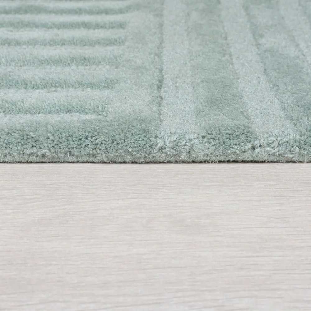 Zen Garden türkiz gyapjú szőnyeg, 120 x 170 cm - Flair Rugs