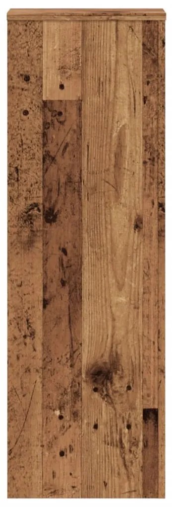 2 db antik fa színű szerelt fa növénytartó állvány 30x30x100 cm