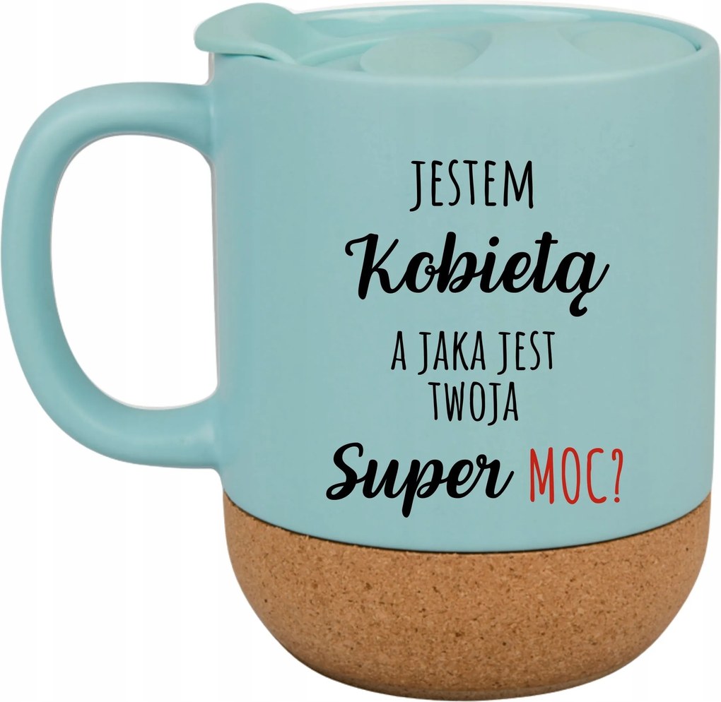 Kék Bögre Fedéllel Ajándék Nő Vagyok Szupererő