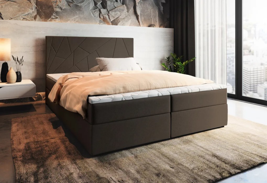 LADO boxspring kárpitozott ágy, 140x200, inari 91
