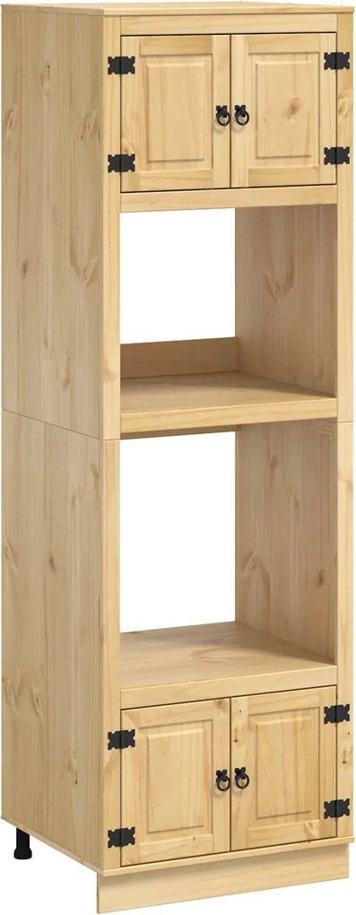 vidaXL Cabinet ajtóval SKI Mézes Barna 66 x 58 x 207 cm Tömör fenyőfa
