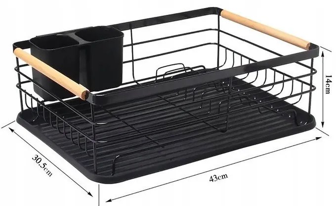 AKCIÓ Fém edényszárító AVERO fekete II. osztály