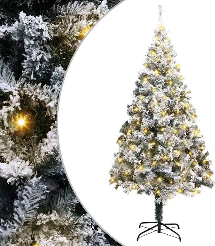 vidaXL Mű karácsonyfa 300 LED-del Fehér 180 cm PVC és Acél és Műanyag
