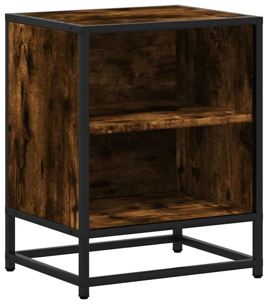 éjjeliszekrények 2 db füstölt tölgy 40x31x50 cm Gépi fa és fém