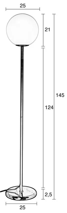 Fekete-fehér állólámpa üveg búrával (magasság 145 cm) Orion – Zuiver
