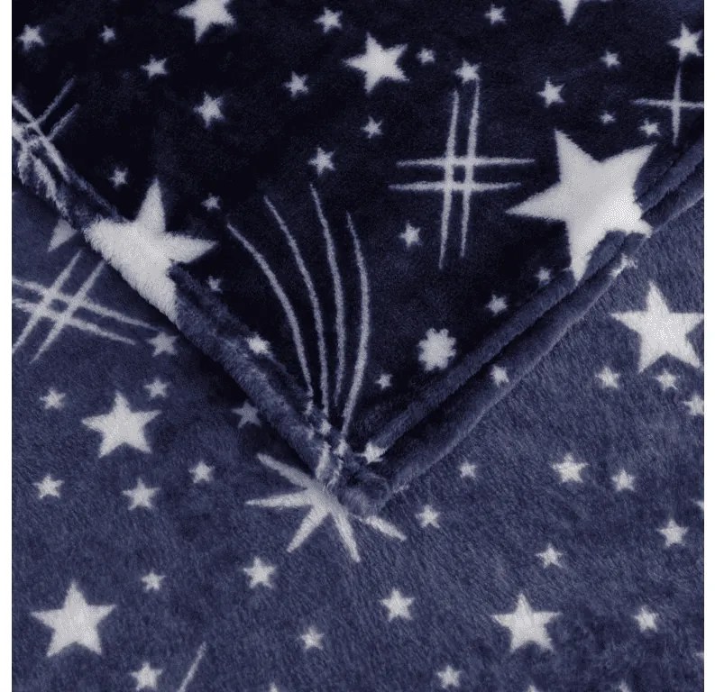 Mikroplüss takaró STARLIGHT, sötétkék Méret: 150 x 200 cm