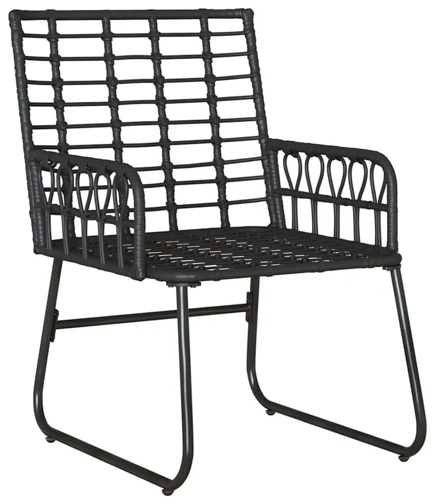 Kert étkező szett 3 pcs Fekete és Antracit Poli rattan és acél