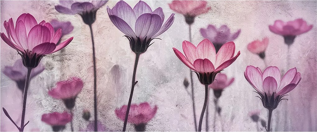 Divatos Flizelin Fali Tapéta Pasztell Virágok 250x104 Ragasztó