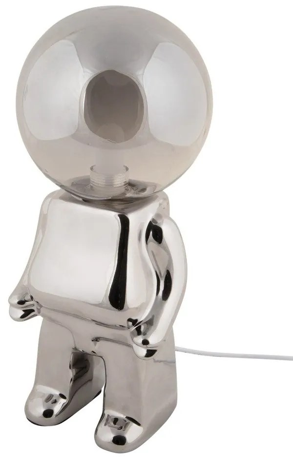 Ezüstszínű LED dimmelhető asztali lámpa üveg búrával (magasság 27 cm) Ross – Leitmotiv