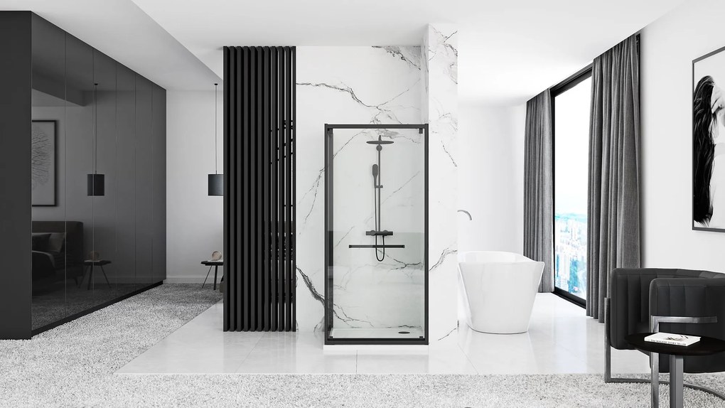 Zuhanykabin Rea Space In Black 90x90