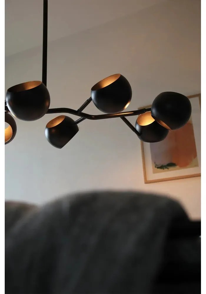 Fekete függőlámpa fém búrával Edgar – Markslöjd