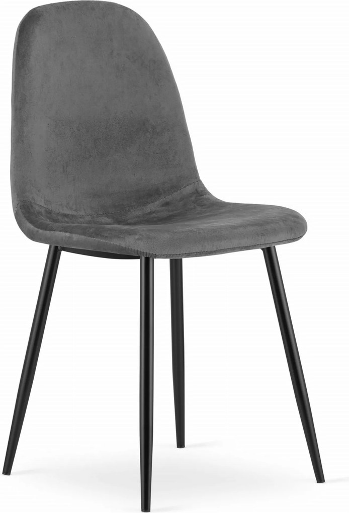 AKCIÓ sötétszürke bársony szék COMO fekete lábakkal II. osztály