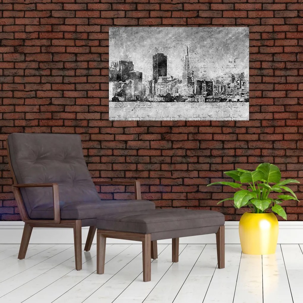 Kép - Kávé művészeti város (90x60 cm)