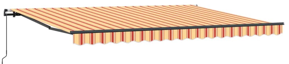 Kézi behúzható napellenző sárga és narancs, 450x300 cm