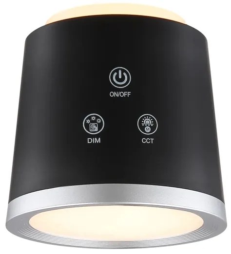 Globo 58454B - MEEYA LED érintős asztali lámpa, 6W, 3,7V, fekete