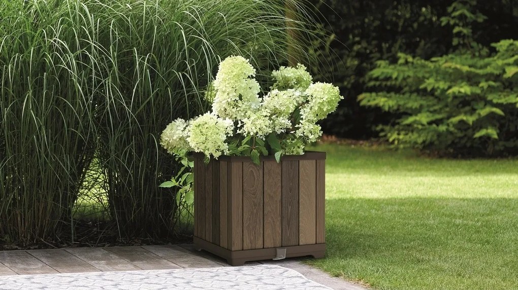 Keter Deco Square virágcserép 45,5 x 45,5 x 45,5 cm, barna