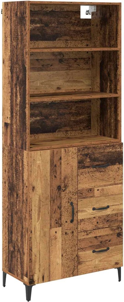 vidaXL Magasfiú fiókkal Öreg fa 69,5 x 34 x 180 cm Faanyag