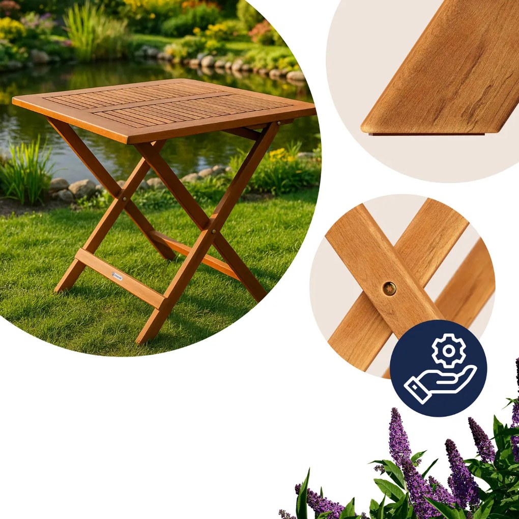 ALEK fa tárolóasztal, 70x70x73cm, barna Casaria