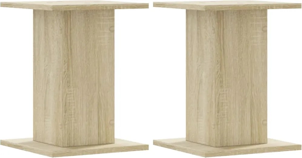 vidaXL 2 db sonoma tölgy színű szerelt fa hangszóróállvány 30x30x40 cm