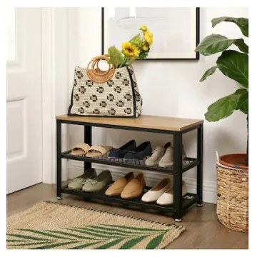 DAVOR cipős szekrény barna/fekete