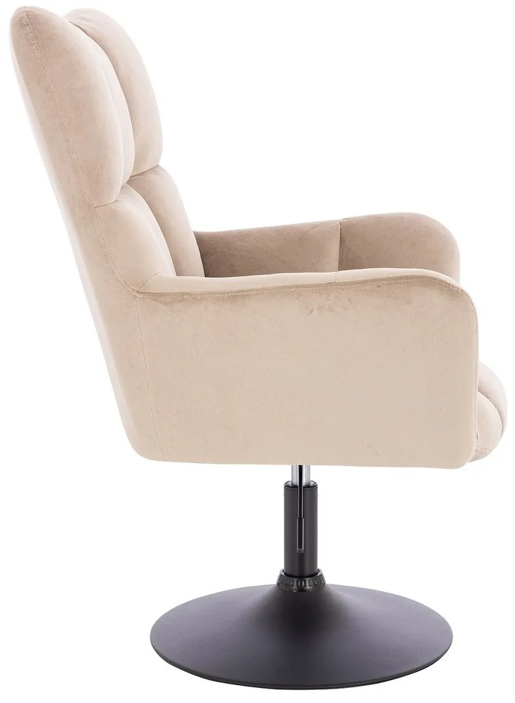 HR650N Latte modern velúr szék fekete lábbal