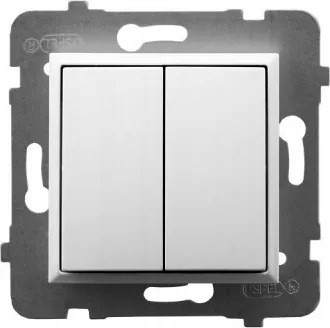 Aria Fényvisszaverő kapcsoló dupla fehér LP-17U/m/00 Ospel