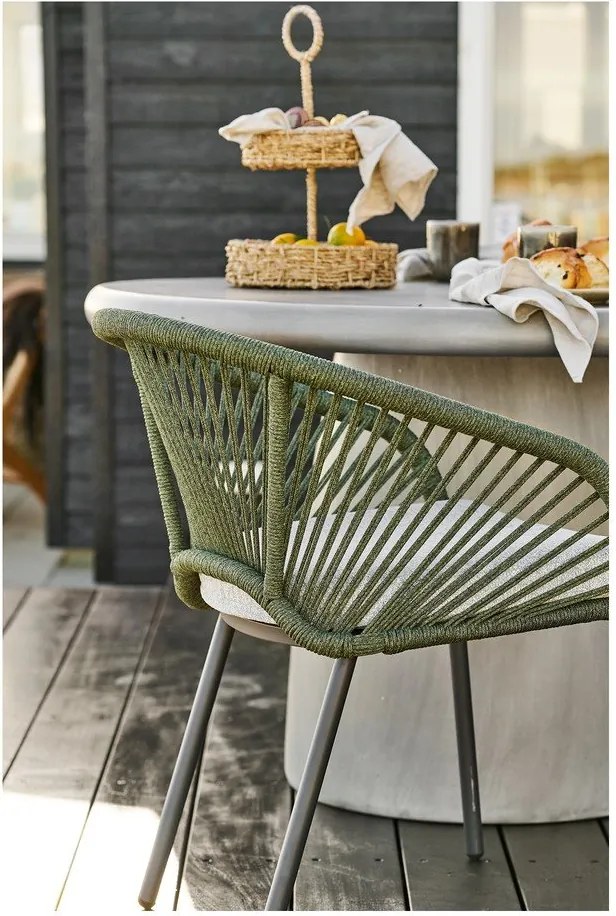 Zöld fém-párnázott kerti szék Novella – House Nordic