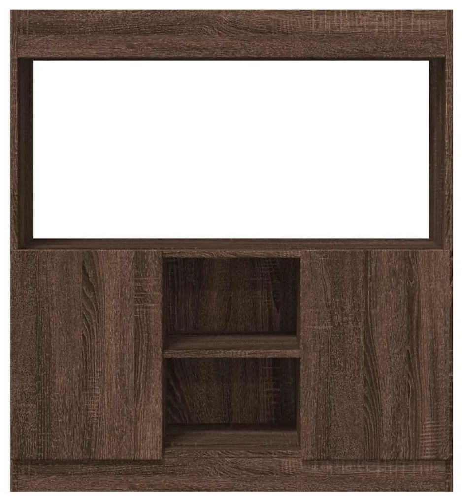 barna tölgy színű szerelt fa magasszekrény 92 x 33 x 100 cm