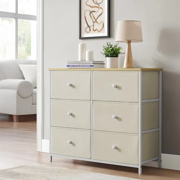 Bézs Fém Komód 80×30×71 cm. AUK-E1033 WT