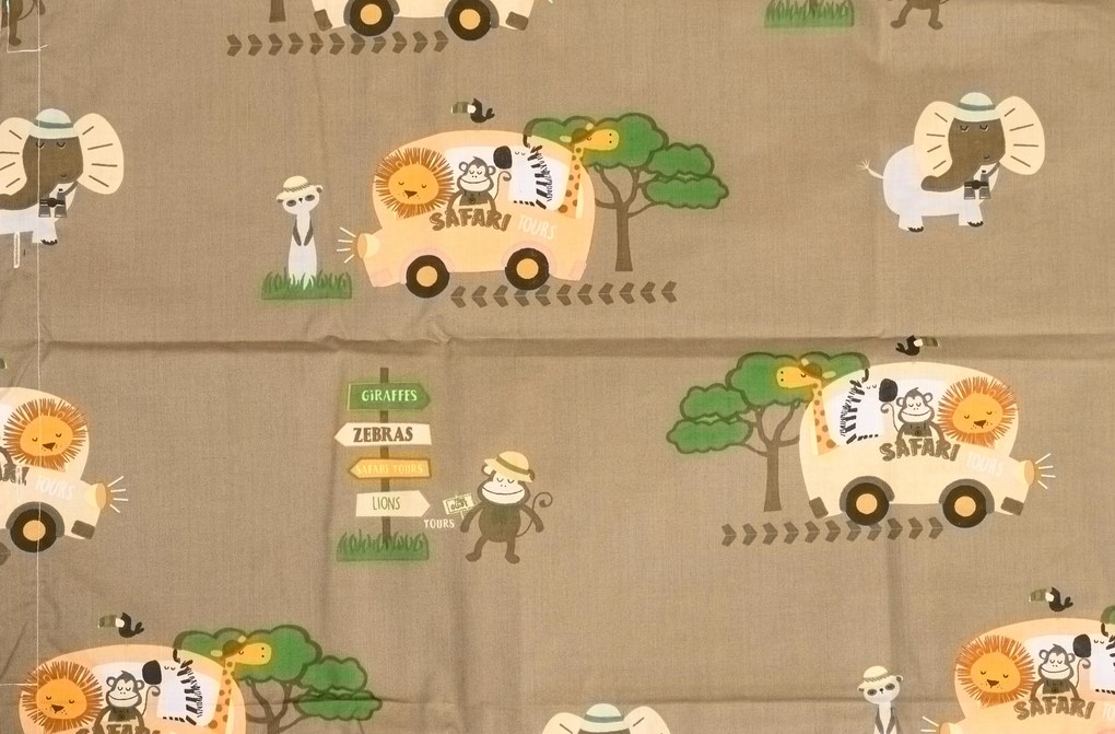 Pamut kiságy ágynemű SAFARI TOURS barna