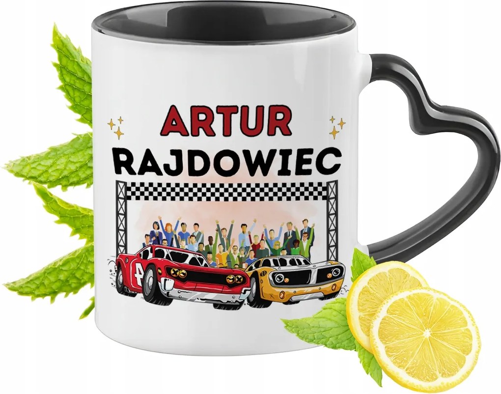 Fekete Bögre Szív Alakú Füllel Artúrnak Ideális Ajándék