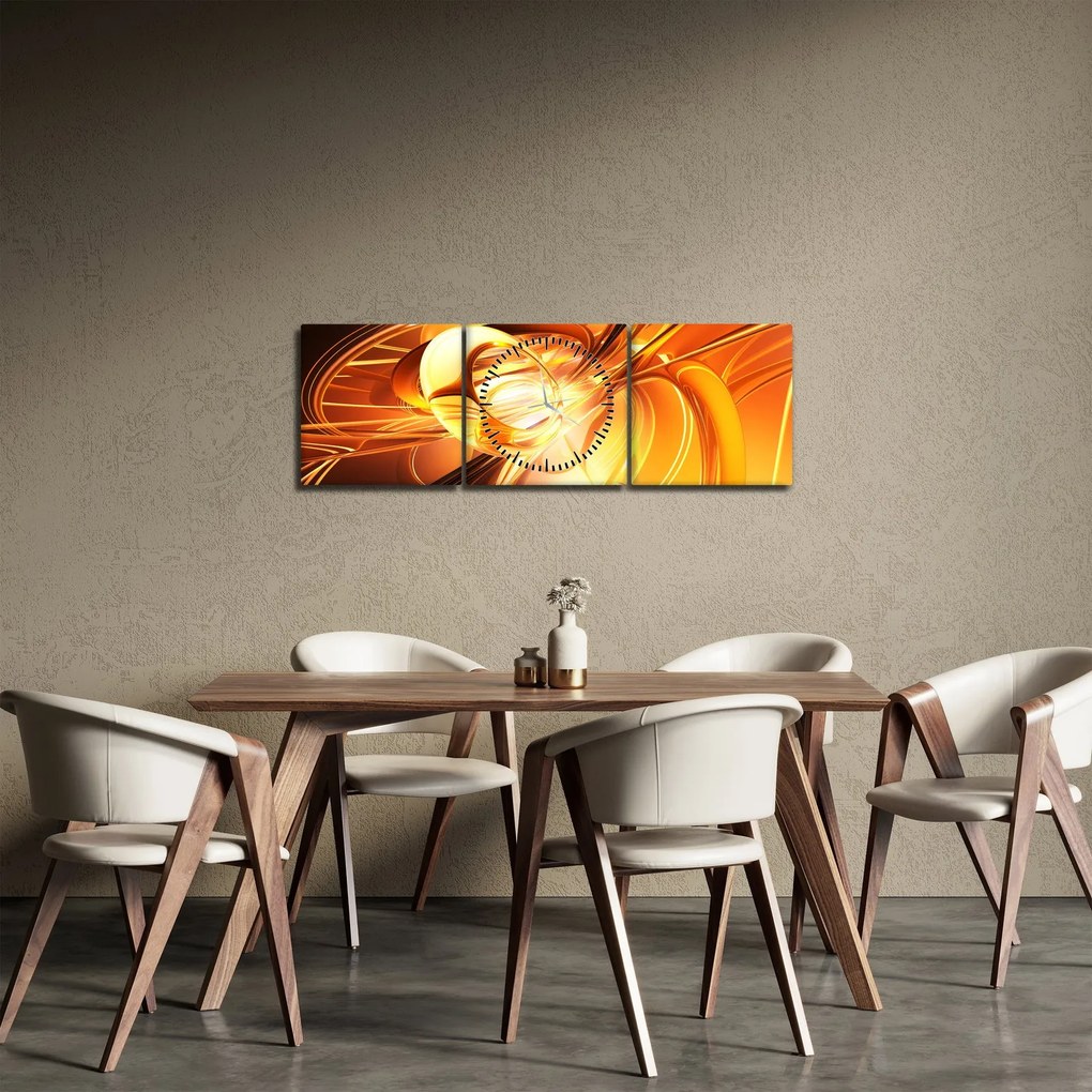 Absztrakciós kép (órával) (90x30 cm)