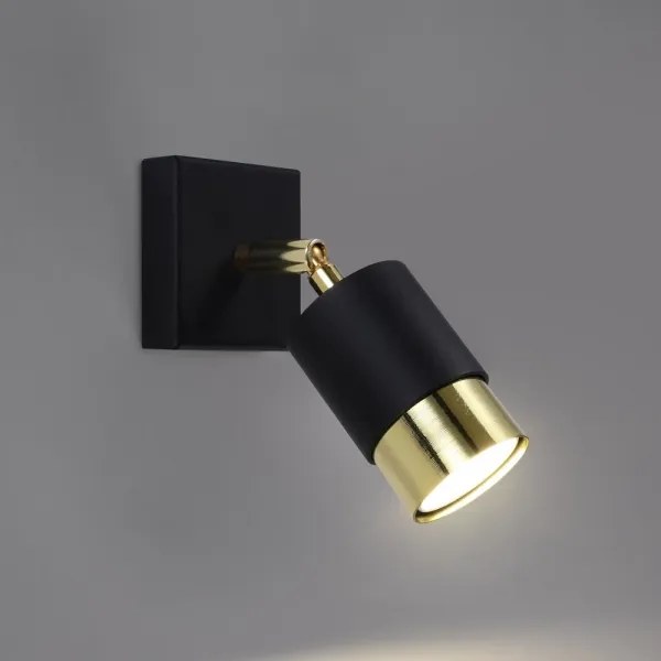 Sollux SL.1069 - Fali spotlámpa NERO 1xGU10/40W/230V fekete/arany
