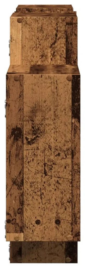 antik fa színű szerelt fa fali polc 159 x 18 x 65 cm