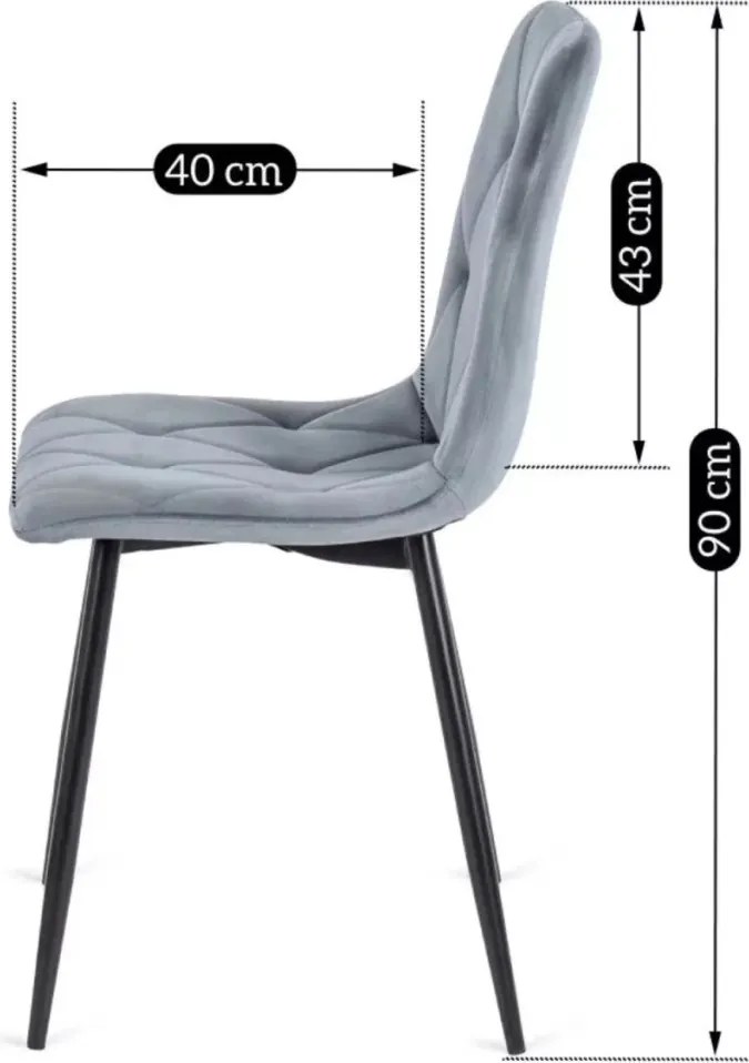 Szürke bársony étkezőszék ROBIN Belföldi Raktárról