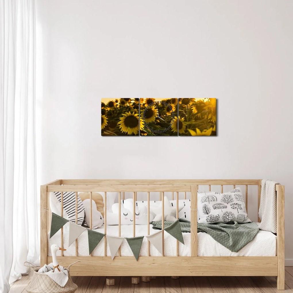 A napraforgó mező képe (órával) (90x30 cm)