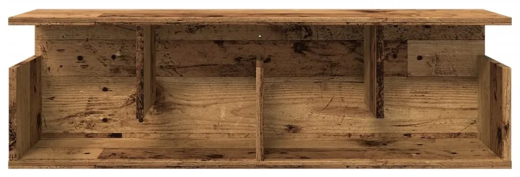 antik fa színű szerelt fa faliszekrény 100 x 20 x 30 cm