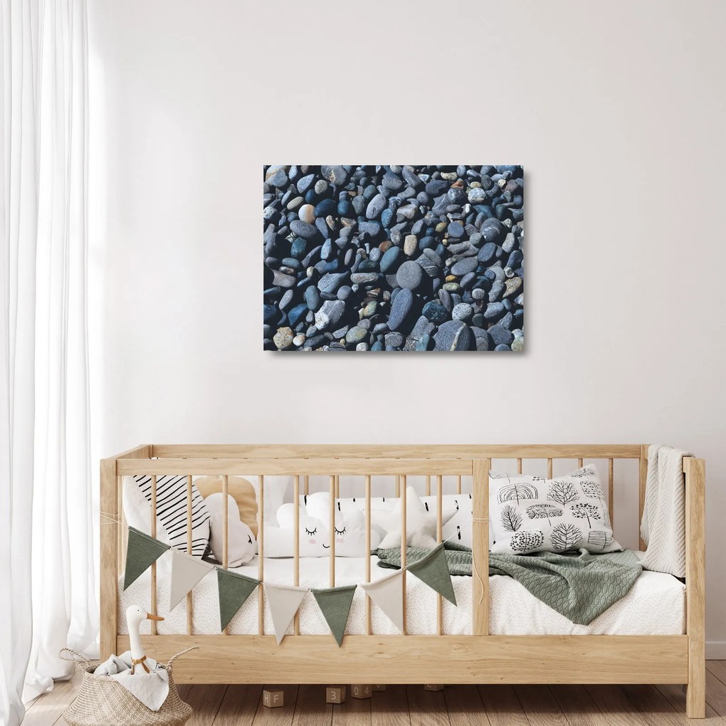Kavicsos kép (üvegen) (70x50 cm)